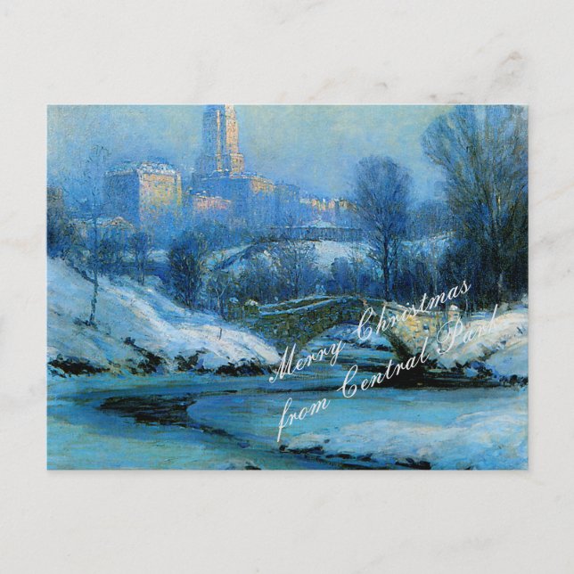Cartes Pour Fêtes Annuelles voeux de Noël de Central Park à WInter (Devant)