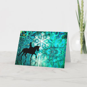 Cartes Pour Fêtes Annuelles Vœux de Noël de Cheval de Dressage