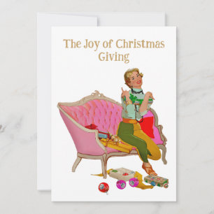 Cartes Pour Fêtes Annuelles Vœux de Noël de la Dame Vintage 1950