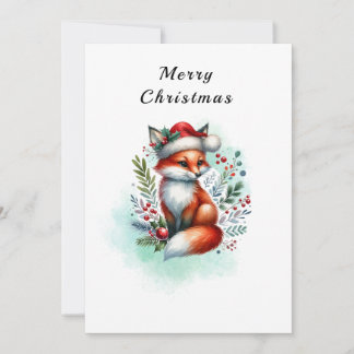 Cartes Pour Fêtes Annuelles Vœux de Noël du renard de Noël