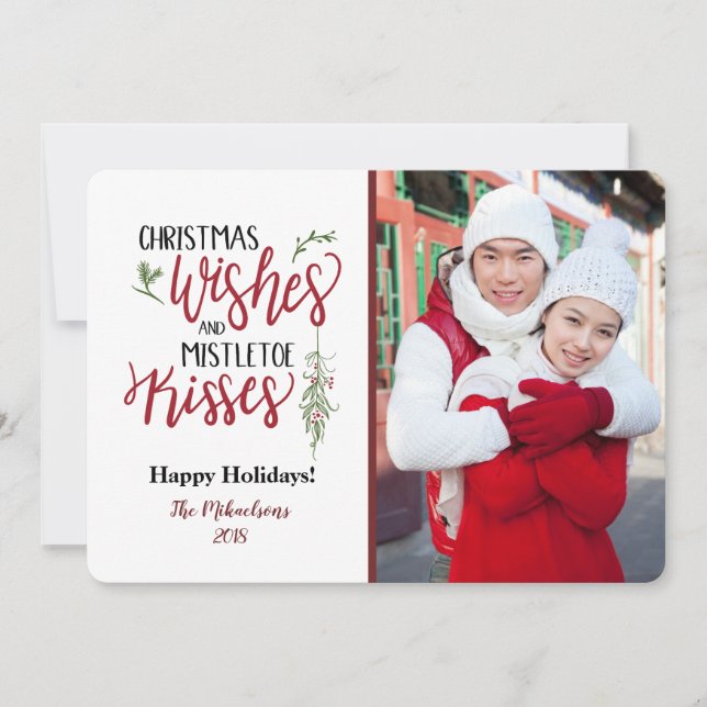 Cartes Pour Fêtes Annuelles Voeux de Noël et bisous de mélèze (Devant)