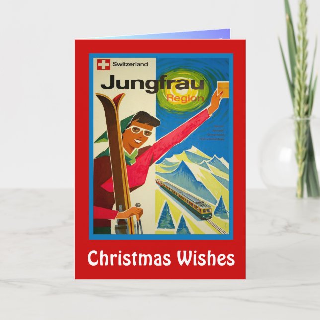 Cartes Pour Fêtes Annuelles Voeux de Noël, Jungfrau, Suisse (Devant)