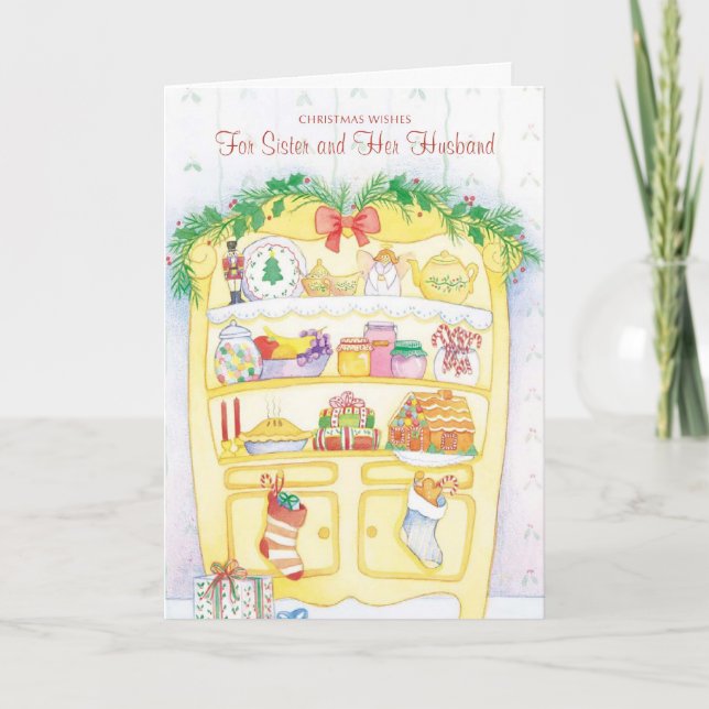 Cartes Pour Fêtes Annuelles Voeux de Noël pour Soeur et son mari (Devant)