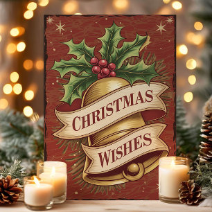 Cartes Pour Fêtes Annuelles Vœux de Noël sonnette vintage