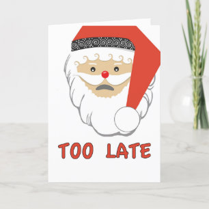 Cartes Pour Fêtes Annuelles Voeux de Noël tardifs du Père Noël triste