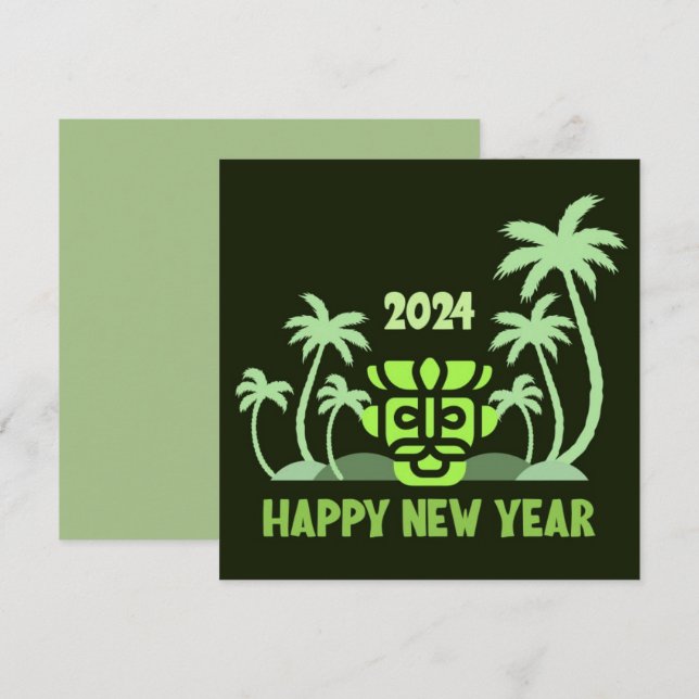 CARTES POUR FÊTES ANNUELLES VOEUX DE NOUVELLE ANNÉE 2024 (Devant / Derrière)