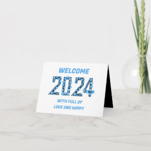 CARTES POUR FÊTES ANNUELLES VOEUX DE NOUVELLE ANNÉE 2024 POUR MAMAN, PAPA, GRA