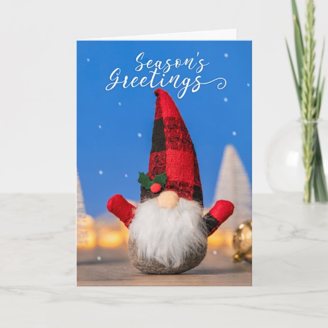 Cartes Pour Fêtes Annuelles Vœux de saison pour tout gnome mignon d'hiver (Devant)