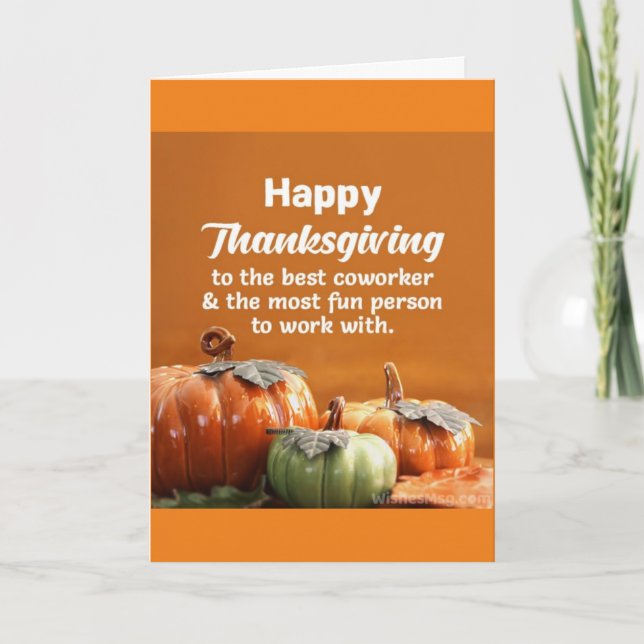 CARTES POUR FÊTES ANNUELLES VOEUX DE THANKSGIVING À UN EXCELLENT COLLABORATEUR (Devant)