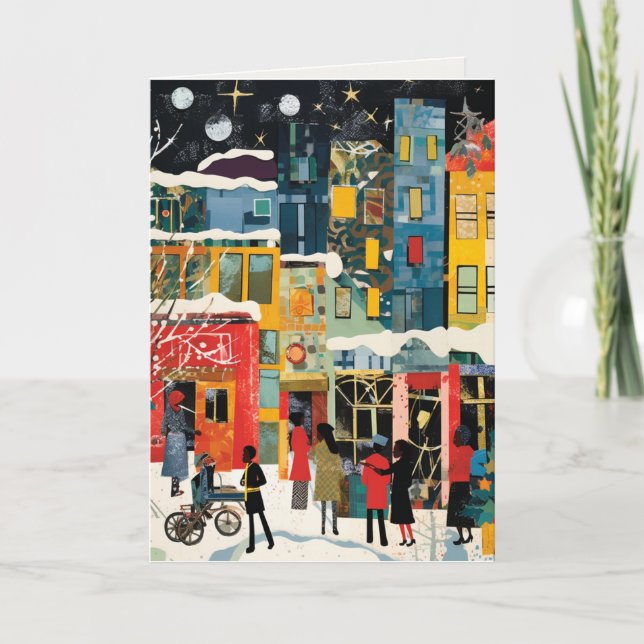 Cartes Pour Fêtes Annuelles Vœux de vacances artistiques (Devant)