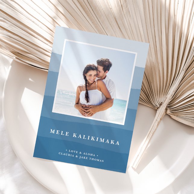 Cartes Pour Fêtes Annuelles Voeux hawaïens | Photo de Noël de Mele Kalikimaka (Créateur téléchargé)
