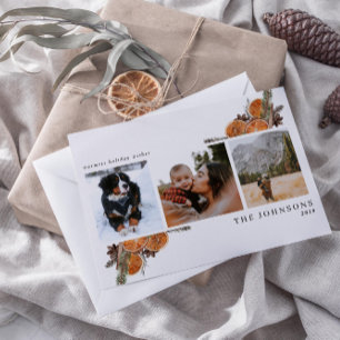 Cartes Pour Fêtes Annuelles Voeux les plus chauds Boho Citrus Botanique 3 Phot