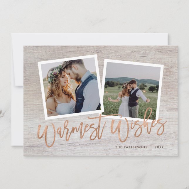 Cartes Pour Fêtes Annuelles Voeux les plus chauds Russe Rose Gold Script Photo (Devant)