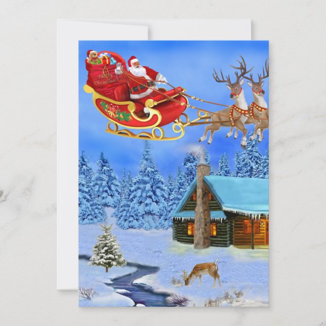 CARTES POUR FÊTES ANNUELLES VOICI LE PÈRE NOËL (Devant)