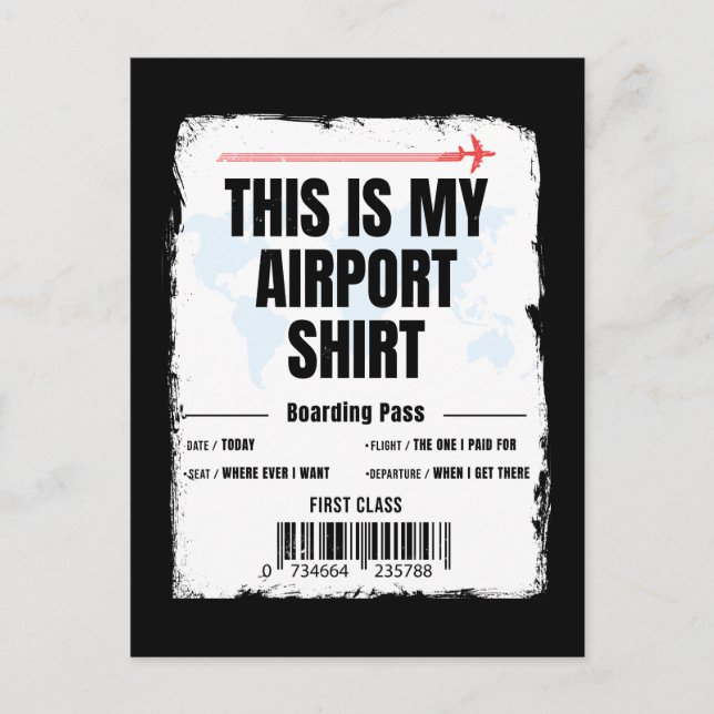 Cartes Pour Fêtes Annuelles Voici My Airport Shirt Family Travel (Devant)
