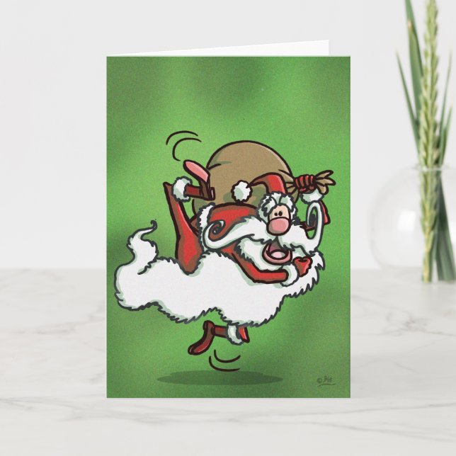 Cartes Pour Fêtes Annuelles Voici Père Noël ! (Devant)