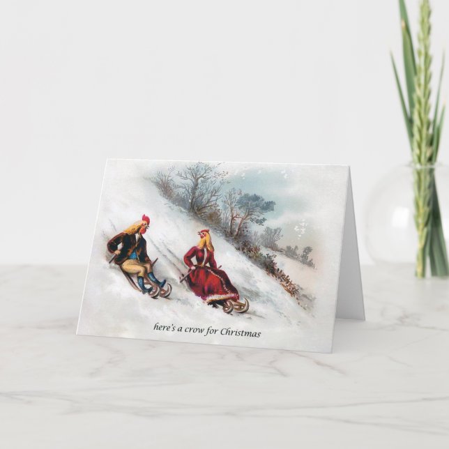 Cartes Pour Fêtes Annuelles Voici un Corbeau pour Noël (Devant)