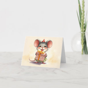 Cartes Pour Fêtes Annuelles Voici une souris cadeau d'anniversaire