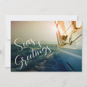 Cartes Pour Fêtes Annuelles Voile maritime et salutations Noël
