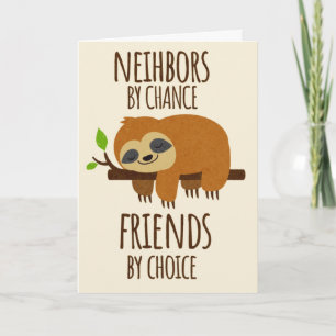 Cartes Pour Fêtes Annuelles Voisins par Chance Amis Par Choice Bestie