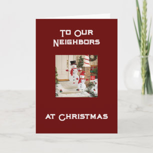 CARTES POUR FÊTES ANNUELLES VOISINS SOUHAITENT JOYEUX NOËL/HEUREUSE NOUVELLE A