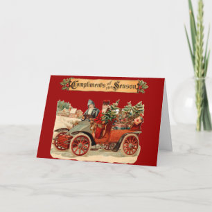 Cartes Pour Fêtes Annuelles Voiture ancienne vintage de Noël