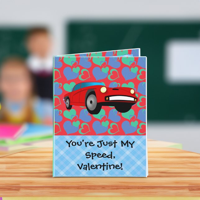 Cartes Pour Fêtes Annuelles Voiture de course Valentine (boys valentine card race car)