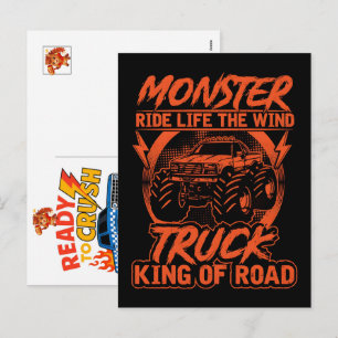 Cartes Pour Fêtes Annuelles Voiture de Monster Truck pour garçon d'anniversair
