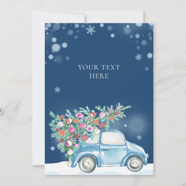 Cartes Pour Fêtes Annuelles Voiture de Noël (Devant)