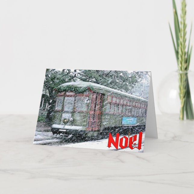 Cartes Pour Fêtes Annuelles Voiture de rue Noel New Orleans (Devant)