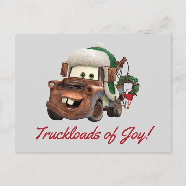 Cartes Pour Fêtes Annuelles Voitures | Mater En Train D'Hiver (Devant)