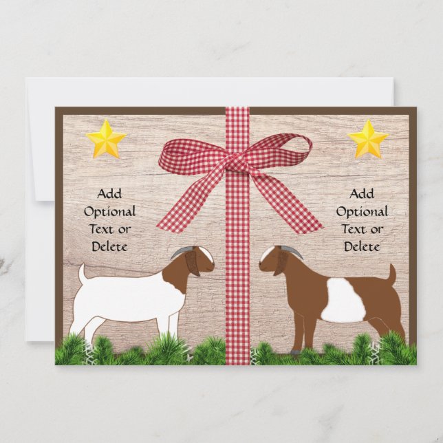 Cartes Pour Fêtes Annuelles Voix de Noël Rustique Boer (Devant)