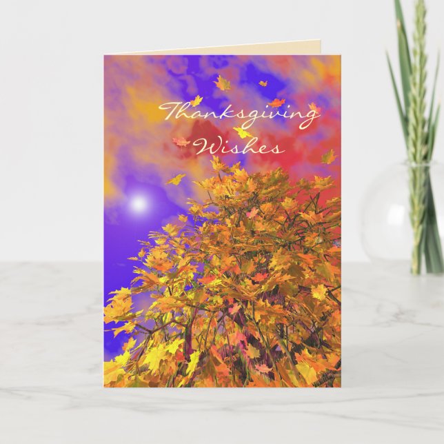 Cartes Pour Fêtes Annuelles Vol d'automne de Thanksgiving (Devant)