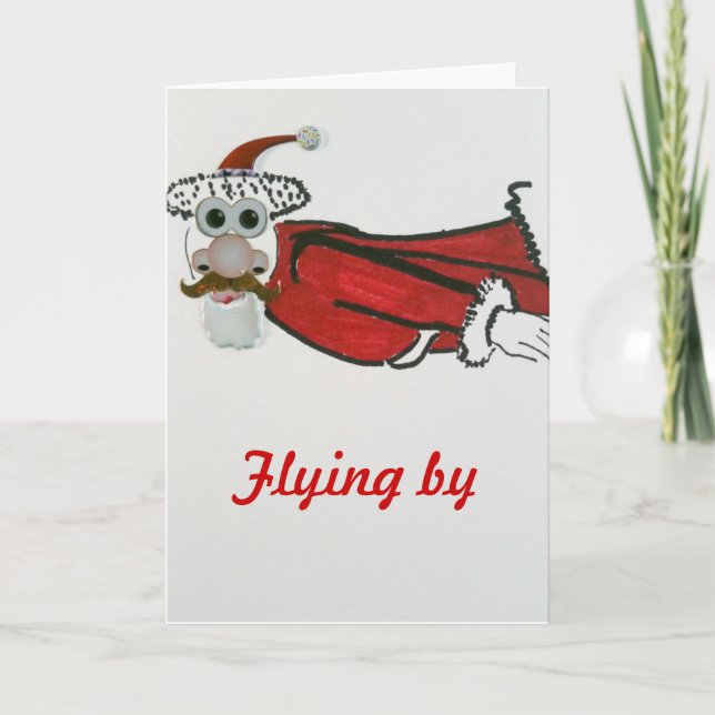 Cartes Pour Fêtes Annuelles Vol Père Noël (Devant)