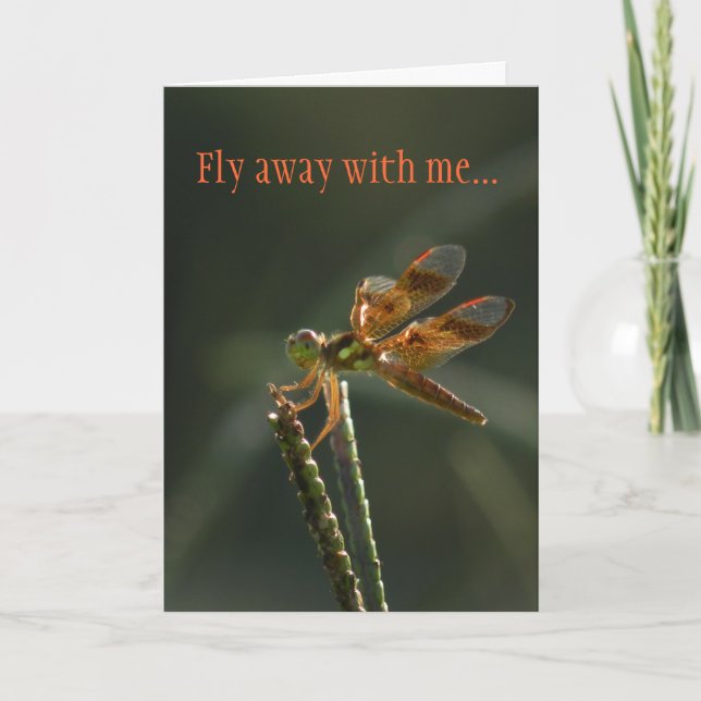 Cartes Pour Fêtes Annuelles Voler avec moi Dragonfly Valentine (Devant)