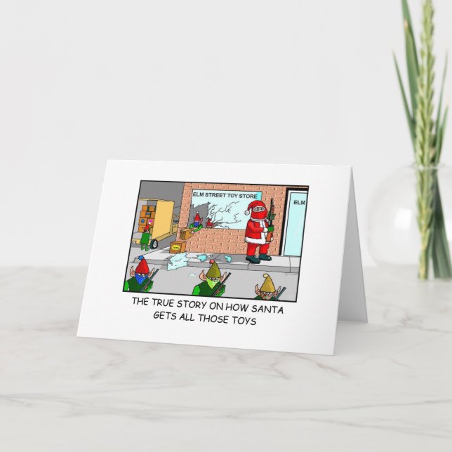CARTES POUR FÊTES ANNUELLES VOLEUR DE PÈRE NOËL (Devant)
