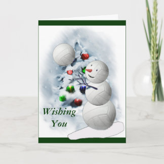 Cartes Pour Fêtes Annuelles Volley-ball Snowman Noël