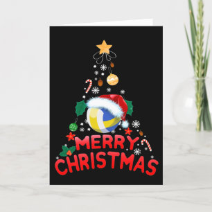 Cartes Pour Fêtes Annuelles Volleyball de Noël en forme de sapin Chapeau de Pè