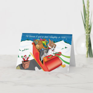 Cartes Pour Fêtes Annuelles VolSantasSleighCARD_©ZoeRanucci