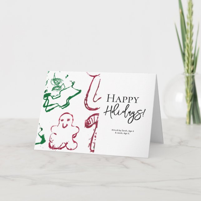 Cartes Pour Fêtes Annuelles Vos enfants Art Photo personnalisée Noël (Devant)