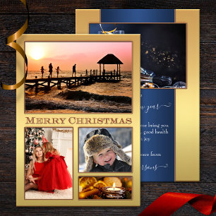 Cartes Pour Fêtes Annuelles Vos photos Festive Golden Christmas Holidays Card