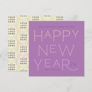 Cartes Pour Fêtes Annuelles Votre logo d'entreprise Joyeuses Nouvel An Moder