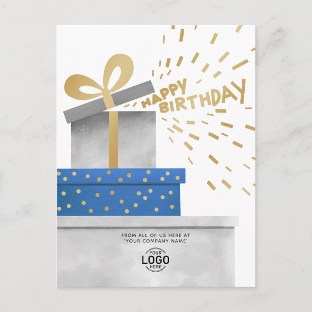 Cartes Pour Fêtes Annuelles Votre Logo Fun Grey Cadeaux Joyeux Anniversaire En (Devant)