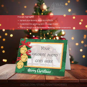 Cartes Pour Fêtes Annuelles Votre Noël de marche de photo de cheval du