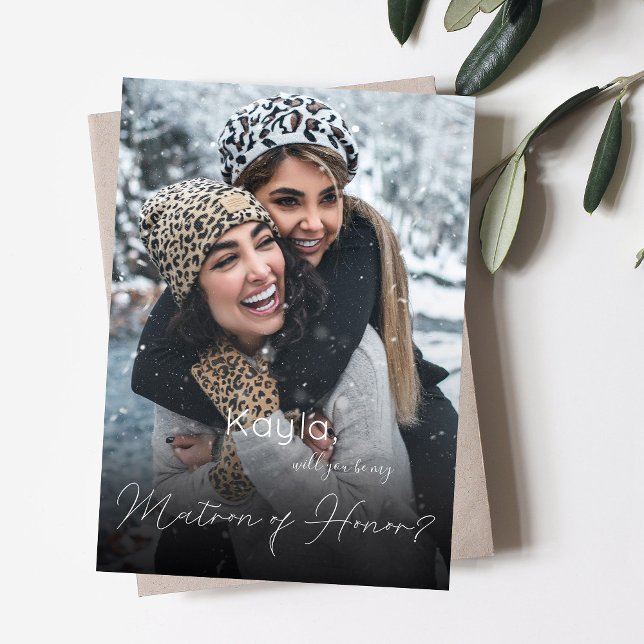 Cartes Pour Fêtes Annuelles Votre photo Serez-vous mon chef d'honneur Invitati (Créateur téléchargé)