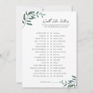 Cartes Pour Fêtes Annuelles Voudrait-Elle Plutôt Que Fête des mariées Jeu