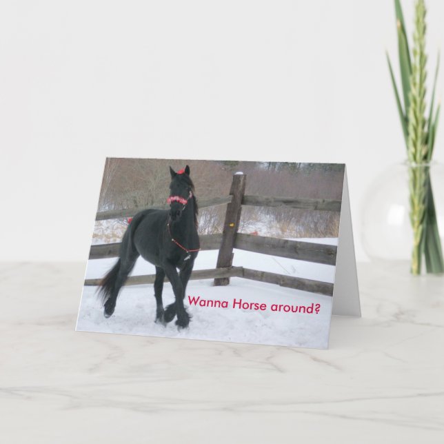 Cartes Pour Fêtes Annuelles Voulez au cheval… - Customisé (Devant)