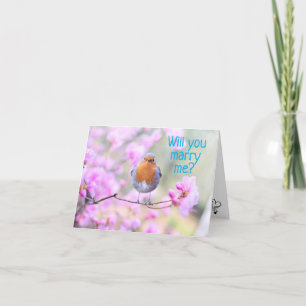 CARTES POUR FÊTES ANNUELLES **VOULEZ-VOUS ME MARIER** DIT BLUEBIRD PROPSAL CAR