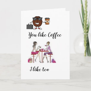 Cartes Pour Fêtes Annuelles Vous aimez Café J'aime Tea Valentine's Card