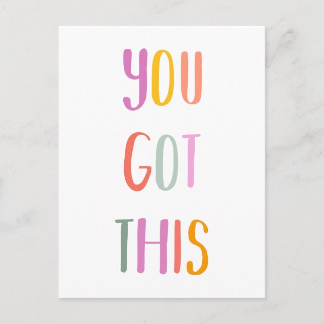 Cartes Pour Fêtes Annuelles Vous Avez Cette Citation Colorée Inspirationnelle (Devant)